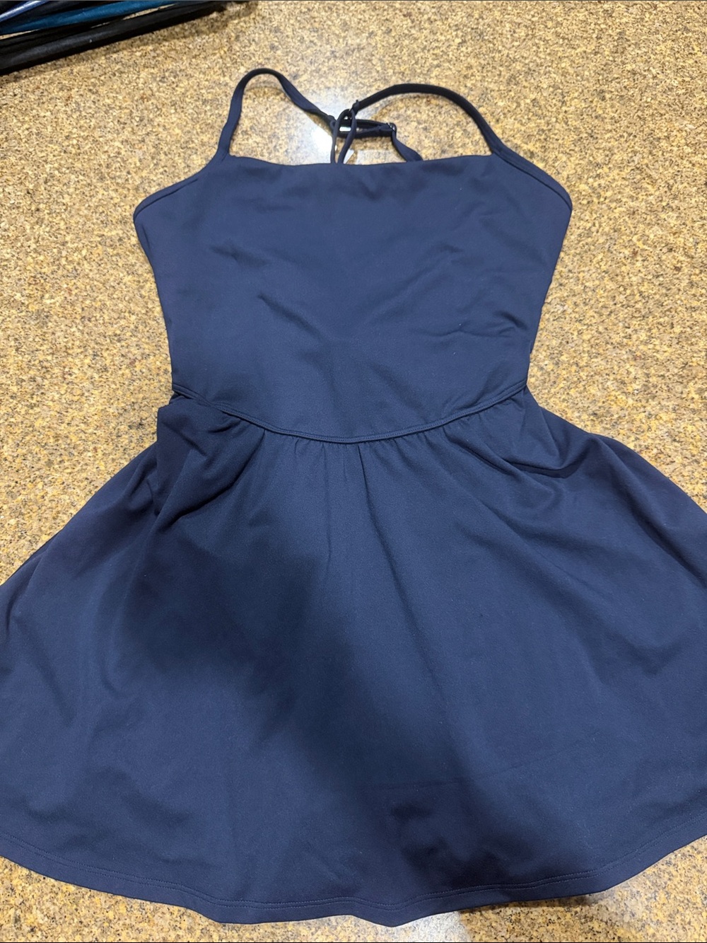 Gilly Hicks Navy Blue Spaghetti Strap Skater Dress
